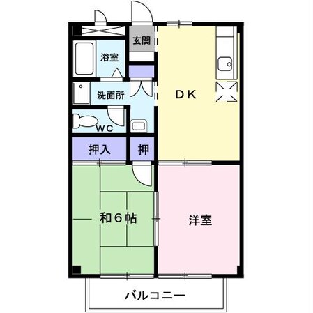 明磧 徒歩1分 2階の物件間取画像